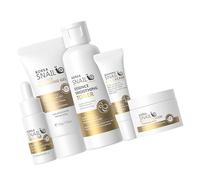 Juego de 5 piezas de cuidado de la piel de caracol con esencias, crema de limpieza facial, sueros de tónico para ojos para adolescentes y niñas