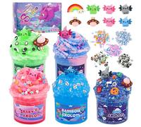 Juego de 5 Piezas de Limo Axolotl DIY - Pegamento de Mantequilla súper Suave, Adecuado para niños, Regalos de Juguetes, Regalos de Fiesta, cumpleaños, Halloween y Otras Ocasiones, Adecuado para niños