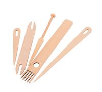 Juego de 5 Piezas de Palos de Telar Manual de Madera, Accesorios para Tejer, Suministros de Haya, Herramientas de Manualidades DIY, Duradero de Usar, Fácil Operación, Regalo