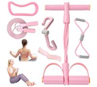 Juego de 5 piezas de pilates para entrenamiento abdominal, fitness, entrenamiento de muslos, anillo de estiramiento de fascia, bandas de resistencia de 8 formas, bandas de fitness, para el hogar