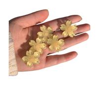 Juego de 5 piezas para mujer, multicolor, flor de cerezo, camelia, bonito clip lateral con flequillo para uso diario (amarillo akura)