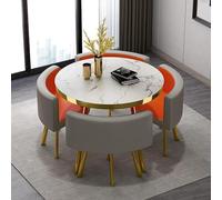 Juego de 5 piezas redondas con 4 mesas de cocina, mesa de bar de desayuno, moderna mesa de conferencias para 80 x 75 cm, muebles elegantes para el hogar
