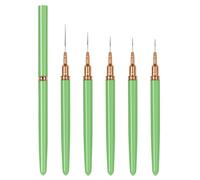 Juego de 5 pinceles de arte para uñas, juego de pinceles superfinos para esmalte de gel, diseños de pintura, regalos para mujeres y niñas, pinceles de delineador de uñas con tapas