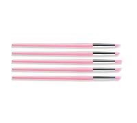 Juego de 5 pinceles de silicona para decoración de uñas, para manualidades de Gel y cerámica con puntas de silicona suaves, pinceles para modelar arte