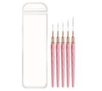 Juego de 5 pinceles Liner para Nail Ařt - Herramientas de detalle, con 5 tamaños (7/9/11/15/25 mm) para dibujo fino, líneas largas y rayas | Cepillos de pintura profesionales para esmalte de gel UV y