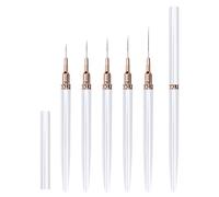 Juego de 5 pinceles para pintar con diseño de uñas con mango ergonómico para trazos suaves y creación de patrones detallados, pinceles de arte de uñas para pintar y detallar