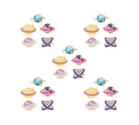Juego de 5 pines esmaltados con diseño de planeta para bolsa, sombrero, solapa, broche de aleación, 0.7inch-1.29inch, Plástico, como se describe en