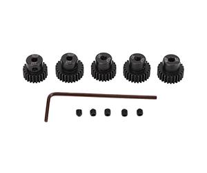 Juego de 5 piñones para control remoto, módulo 48DP, eje de 3,175 mm, 23T - 27T, fabricado en acero aleado de cromo-molibdeno; conjunto de engranajes para motor de coches RC a