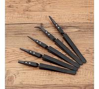 Juego de 5 pinzas de cerámica inversas antiestáticas para marcha atrás de laboratorio