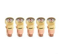 Juego de 5 pinzas de latón para lente de gas Stubby compatible con antorchas Tig Wp-17 18 26 incluye pantalla de malla de 14 x 28,1 mm (5 unidades de 2,4 mm)