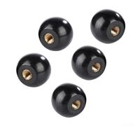 Juego de 5 pomos redondos de bola - Pomo de bola roscada negro con M5/M6/M8/M10/para rosca hembra M12 para máquinas herramientas, piezas de repuesto de perilla de palanca aislada (M8 x 30)