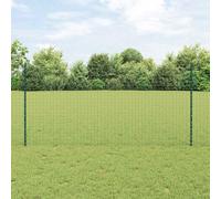 Juego de 5 postes de valla de acero verde de 120 cm para jardín al aire libre - Postes cilíndricos modernos de acero resistente, fácil montaje en dos, construcción duradera para terrazas