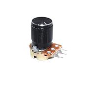 Juego de 5 potenciómetros lineales de 3 pines WH148 de 15mm con tapa de aleación de aluminio negra, Kit de potenciómetro 1K 2K 5K 10K 20K 50K 100K 250K 1M(100K)