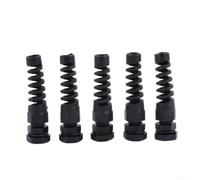 Juego de 5 prensaestopas de cable PG7/PG9/PG11 para m16 IP68 resistentes al agua, nailon, muelle en espiral, alivio de tensión, protección para cajas de conmutación, control de máquinas, color negro o