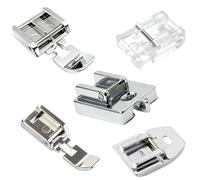 Juego de 5 prensatelas multifunción, pies prensatelas, juego de accesorios, cremallera para Singer, Brother, Janome y más, prensatelas overlock compatible con máquinas de coser domésticas