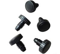 Juego de 5 protectores de plástico para tacos de billar Peradon y Master para tacos, con ajuste redondo de 19,2 mm, color negro, ligero (diente redondo)