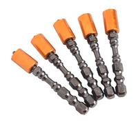 Juego de 5 puntas de destornillador de 65 mm de una sola cabeza eléctrica, 5 destornilladores de metal de plástico adecuados para almacenamiento con una fuerte mordida de cabeza de lote alta