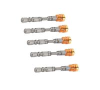 Juego de 5 puntas de destornillador S2 de acero con cabeza cruzada magnética PH2, puntas de destornillador de 1/4 "Shankfor tornillos de yeso (amarillo)