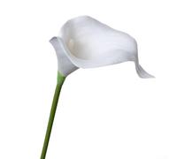 Juego de 5 ramos de calas artificiales para uso decorativo con aspecto realista, hechos de material PVE para una belleza duradera en cualquier espacio interior (blanco)