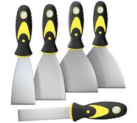 Juego de 5 raspadores de papel pintado de 5 piezas, cuchillos de masilla de 1 pulgada, 2 pulgadas, 3 pulgadas, 4 pulgadas, 5 pulgadas de ancho, herramientas de acero inoxidable con agarre ergonómico
