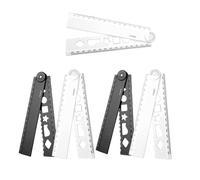 Juego de 5 reglas plegables en blanco y negro con superficies antideslizantes, herramienta de estudio de marcado preciso en centímetros, regla de ingeniería de precisión