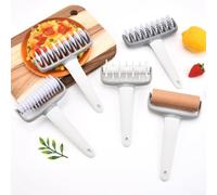 Juego de 5 rodillos de pizza, herramientas para hornear, malla de plástico estampada, acoplador de masa de pizza