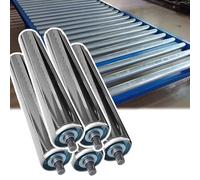 Juego de 5 rodillos transportadores de acero inoxidable duraderos para carpintería, correa transportadora no alimentada, 6 cm de diámetro, 50 mm de diámetro, 1000 mm de longitud