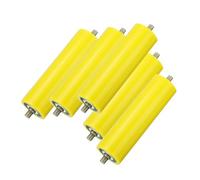 Juego de 5 rodillos transportadores para procesamiento de alimentos. Longitud: 190-990 mm. Diámetro: 35 mm, 50 mm, 60 mm, 70 mm. Rodillos de poliuretano para un manejo eficiente de materiales