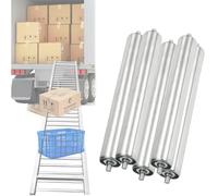 Juego de 5 rodillos transportadores resistentes de 2.4 pulgadas, 2 pulgadas, 1.5 pulgadas, 1.3 pulgadas de diámetro, rodillos de repuesto de acero inoxidable para proyectos de bricolaje comerciales y