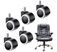Juego de 5 ruedas para silla de oficina, ruedas de repuesto, 11 mm x 22 mm, ruedas para sillas de oficina, ruedas universales para todos los suelos duros, silla de escritorio, ruedas de diseño de