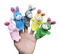 Juego de 5 segundos de peluche en forma de conejo - Marionetas de animales dulces | niños niñas, espectáculos, escuelas, accesorios de narración, aula de aprendizaje temprano, juego de rol
