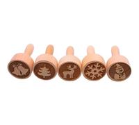Juego de 5 sellos de masa. Sello de madera, sello infantil, sello de arcilla, sello de pastelería, sello de cerámica, juego de sellos de madera con motivos navideños, fabricado en la UE. Dimensiones