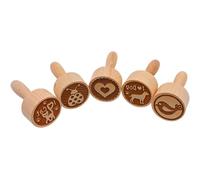 Juego de 5 sellos de masa. Sello de madera, sello infantil, sello de arcilla, sello de pastelería, sello de cerámica, juego de sellos de madera con motivos de animales, fabricado en la UE. Dimensiones