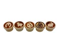 Juego de 5 sellos de masa. Sello de madera, sello infantil, sello de galletas, sello de pastelería, sello para horno, sello de cerámica, sello de madera con motivos de Pascua, fabricado en la UE