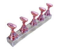 Juego de 5 soportes magnéticos para uñas de color rosa metálico para práctica de pintura, exhibición falsa a presión (TR80)