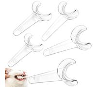 Juego de 5 soportes para cepillar los dientes de perro, juego de abridor de | El diseño transparente permite una visibilidad clara durante el cepillado de los dientes, el recorte de uñas o la inspección