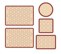 Juego de 5 Tapetes de Silicona para Horno, Alfombrillas Antiadherentes para Macarons Reutilizables, Protectores de Bandajas (42x29.5cm) Resistente al Calor 260°C, para Repostería