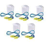 Juego de 5 tapones de protección auditiva 3M E-A-R Ultrafit X UF01014, con cordón, SNR = 35 dB, reutilizables, incluye caja de almacenamiento