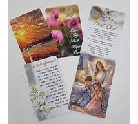 Juego de 5 tarjetas de oración laminadas para amigos y familiares para inspiración, conmemoración, promesa de Dios, ángel de la guarda y tesoros de vida