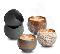 Juego de 5 tazas de espresso de 50 ml, de cerámica, de pared gruesa, sin asa, mini tazas de espresso ideal para expreso, moca, Ristretto, Macchiato