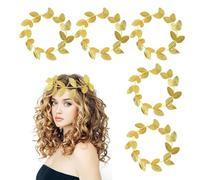 Juego de 5 tiaras de lámina dorada, tiaras romanas de lámina dorada, tiaras romanas,para hombres y mujeres, accesorios de tiara navideña, coronas de lámina dorada, coronas de laurel.
