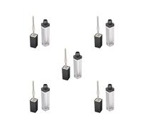 Juego de 5 tubos vacíos de brillo de labios de 7 ml con espejo y luz LED transparente + negro, negro transparente