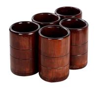 Juego de 5 ventosas de bambú carbonizado, kit de terapia con ventosas de fuego con frascos de bambú natural, herramientas de desintoxicación de calidad de spa.(7.5-8.5cm)