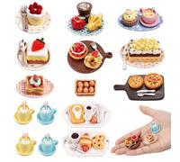 Juego de 50 accesorios de duendes en miniatura, comida y bebida | 1:12 accesorios para casa de muñecas, mini vajilla de juego de cocina para puerta de amigo invisible, decoración de Navidad