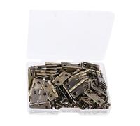 Juego de 50 bisagras doradas en miniatura con 200 tornillos pequeños para manualidades de cajas de madera y muebles pequeños