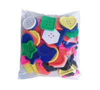 Juego de 50 botones coloridos con formas geométricas, botones de costura, botones coloridos, botones grandes para manualidades