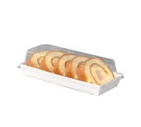 Juego de 50 cajas de rollo para tartas, contenedor de rollo suizo, caja de manualidades para sándwich con tapa transparente, recipiente de sushi, frutas, queso, magdalenas, 7.5x3.3x2.4 pulgadas