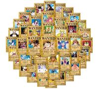 Juego de 50 carteles Wanted One Piece Computadora, Habitación, Teléfono - Póster Manga Anime Papel Kraft - Luffy Zoro Sanji Ace Nami - Decoración de dormitorio de pared - Regalo Fan One Piece Manga