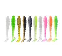 Juego de 50 cebos biomiméticos de plástico PVC de 55 mm con cola en T roscada adecuados para la pesca en agua dulce y salada (colores al azar)