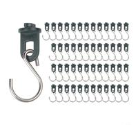 Juego de 50 clips de invernadero y 50 ganchos en forma de S para colgar y fijar en espacios de jardín y materiales resistentes a la intemperie